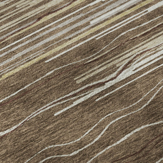 Piper Looms Mayfield Stripes AMF996 Brown Machine Washable Area Rug Swatch Image