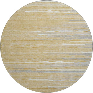 Piper Looms Mayfield Stripes AMF996 Gold Machine Washable Area Rug Round Main Image