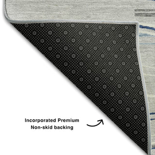 Piper Looms Mayfield Stripes AMF996 Gray Machine Washable Area Rug Backing Image