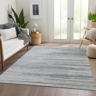 Piper Looms Mayfield Stripes AMF996 Gray Machine Washable Area Rug Lifestyle Image Feature
