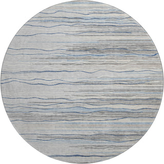 Piper Looms Mayfield Stripes AMF996 Gray Machine Washable Area Rug Round Main Image