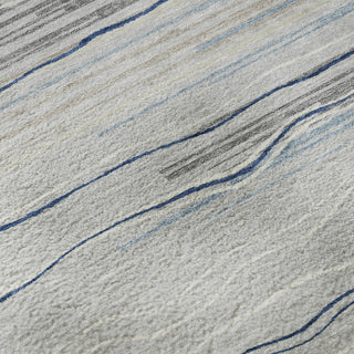 Piper Looms Mayfield Stripes AMF996 Gray Machine Washable Area Rug Swatch Image
