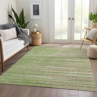 Piper Looms Mayfield Stripes AMF996 Green Machine Washable Area Rug Lifestyle Image Feature