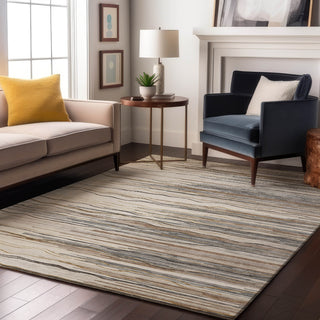 Piper Looms Mayfield Stripes AMF996 Ivory Machine Washable Area Rug Lifestyle Image Feature