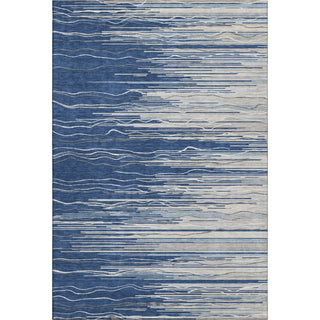 Piper Looms Mayfield Stripes AMF996 Navy Machine Washable Area Rug main image