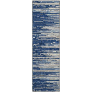 Piper Looms Mayfield Stripes AMF996 Navy Machine Washable Area Rug Runner Main Image