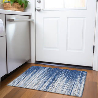 Piper Looms Mayfield Stripes AMF996 Navy Machine Washable Area Rug Scatter Lifestyle Image Feature