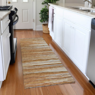 Piper Looms Mayfield Stripes AMF996 Paprika Machine Washable Area Rug Runner Lifestyle Image Feature