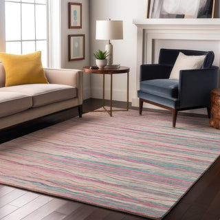 Piper Looms Mayfield Stripes AMF996 Pink Machine Washable Area Rug Lifestyle Image Feature