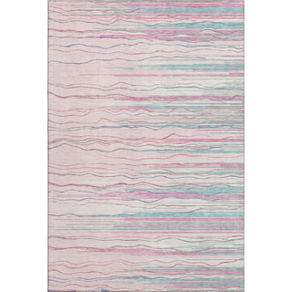 Piper Looms Mayfield Stripes AMF996 Pink Machine Washable Area Rug main image