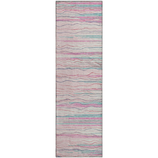 Piper Looms Mayfield Stripes AMF996 Pink Machine Washable Area Rug Runner Main Image