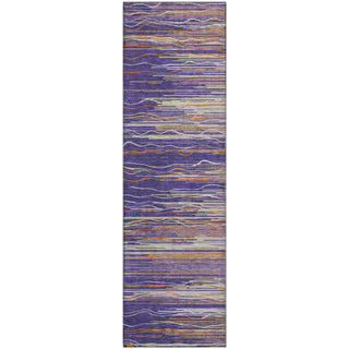 Piper Looms Mayfield Stripes AMF996 Purple Machine Washable Area Rug Runner Main Image
