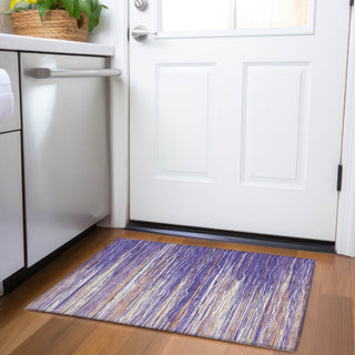 Piper Looms Mayfield Stripes AMF996 Purple Machine Washable Area Rug Scatter Lifestyle Image Feature