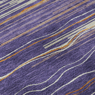 Piper Looms Mayfield Stripes AMF996 Purple Machine Washable Area Rug Swatch Image
