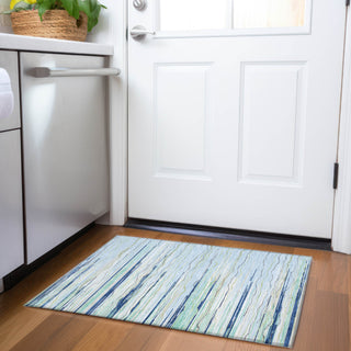 Piper Looms Mayfield Stripes AMF996 Sky Machine Washable Area Rug Scatter Lifestyle Image Feature