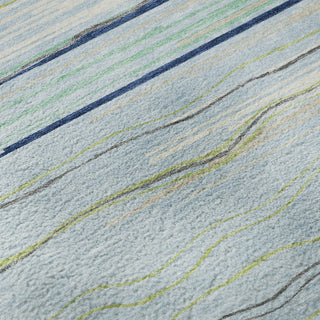 Piper Looms Mayfield Stripes AMF996 Sky Machine Washable Area Rug Swatch Image
