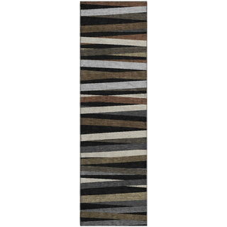 Piper Looms Mayfield Stripes AMF997 Black Machine Washable Area Rug Runner Main Image