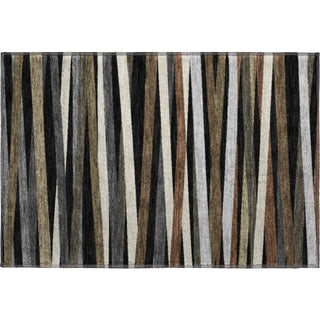 Piper Looms Mayfield Stripes AMF997 Black Machine Washable Area Rug Scatter Main Image
