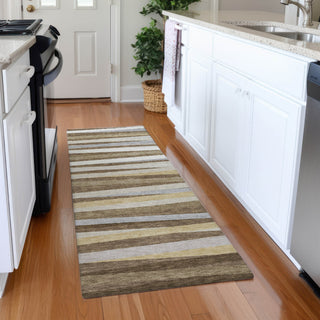 Piper Looms Mayfield Stripes AMF997 Brown Machine Washable Area Rug Runner Lifestyle Image Feature