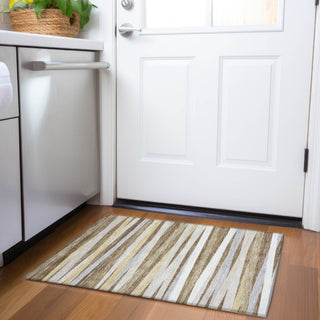 Piper Looms Mayfield Stripes AMF997 Brown Machine Washable Area Rug Scatter Lifestyle Image Feature