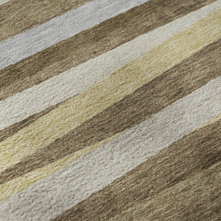 Piper Looms Mayfield Stripes AMF997 Brown Machine Washable Area Rug Swatch Image