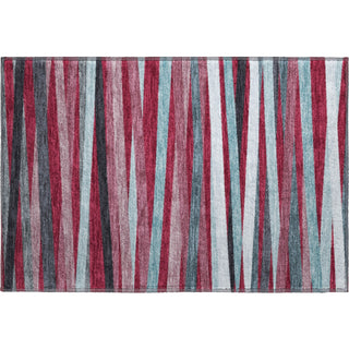 Piper Looms Mayfield Stripes AMF997 Burgundy Machine Washable Area Rug Scatter Main Image