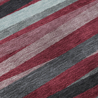 Piper Looms Mayfield Stripes AMF997 Burgundy Machine Washable Area Rug Swatch Image