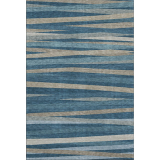 Piper Looms Mayfield Stripes AMF997 Denim Machine Washable Area Rug main image
