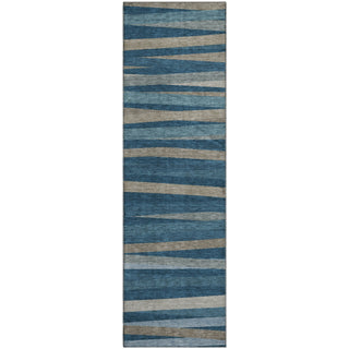Piper Looms Mayfield Stripes AMF997 Denim Machine Washable Area Rug Runner Main Image