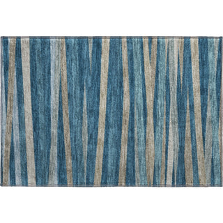 Piper Looms Mayfield Stripes AMF997 Denim Machine Washable Area Rug Scatter Main Image