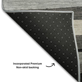 Piper Looms Mayfield Stripes AMF997 Gray Machine Washable Area Rug Backing Image