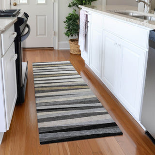 Piper Looms Mayfield Stripes AMF997 Gray Machine Washable Area Rug Runner Lifestyle Image Feature