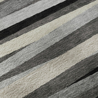 Piper Looms Mayfield Stripes AMF997 Gray Machine Washable Area Rug Swatch Image
