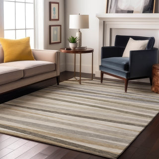 Piper Looms Mayfield Stripes AMF997 Ivory Machine Washable Area Rug Lifestyle Image Feature