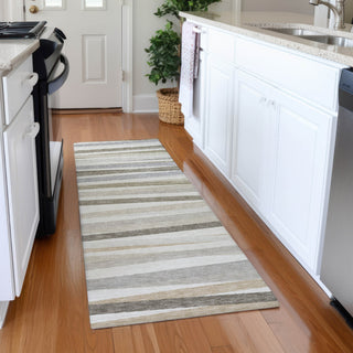 Piper Looms Mayfield Stripes AMF997 Ivory Machine Washable Area Rug Runner Lifestyle Image Feature