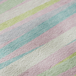 Piper Looms Mayfield Stripes AMF997 Mint Machine Washable Area Rug Swatch Image