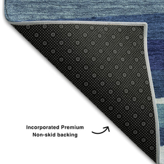 Piper Looms Mayfield Stripes AMF997 Navy Machine Washable Area Rug Backing Image