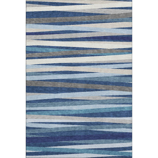 Piper Looms Mayfield Stripes AMF997 Navy Machine Washable Area Rug main image