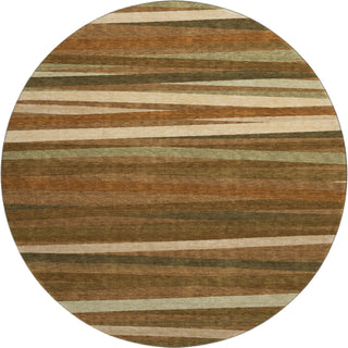Piper Looms Mayfield Stripes AMF997 Paprika Machine Washable Area Rug Round Main Image
