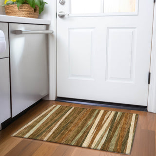 Piper Looms Mayfield Stripes AMF997 Paprika Machine Washable Area Rug Scatter Lifestyle Image Feature