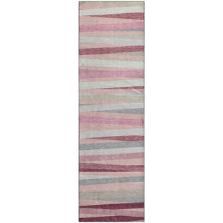 Piper Looms Mayfield Stripes AMF997 Pink Machine Washable Area Rug Runner Main Image