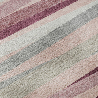 Piper Looms Mayfield Stripes AMF997 Pink Machine Washable Area Rug Swatch Image