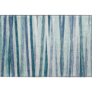Piper Looms Mayfield Stripes AMF997 Teal Machine Washable Area Rug Scatter Main Image