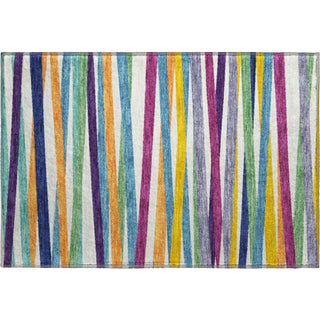 Piper Looms Mayfield Stripes AMF997 White Machine Washable Area Rug Scatter Main Image