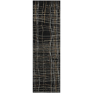Piper Looms Mayfield Stripes AMF998 Black Machine Washable Area Rug Runner Main Image