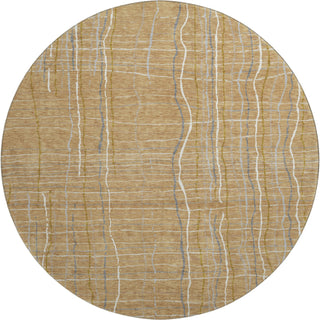 Piper Looms Mayfield Stripes AMF998 Gold Machine Washable Area Rug Round Main Image