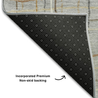 Piper Looms Mayfield Stripes AMF998 Gray Machine Washable Area Rug Backing Image