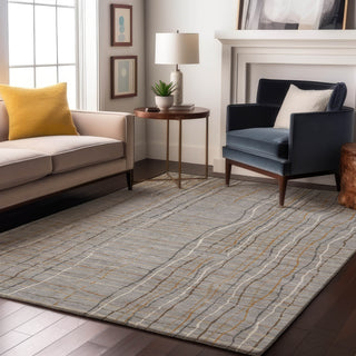 Piper Looms Mayfield Stripes AMF998 Gray Machine Washable Area Rug Lifestyle Image Feature