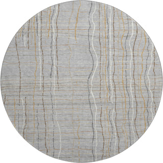 Piper Looms Mayfield Stripes AMF998 Gray Machine Washable Area Rug Round Main Image