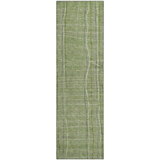 Piper Looms Mayfield Stripes AMF998 Green Machine Washable Area Rug Runner Main Image